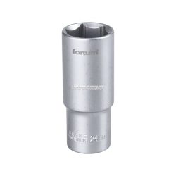   dugófej, hosszított, 1/2", 24mm, 61CrV5, mattkróm, 77mm hosszú FORTUM